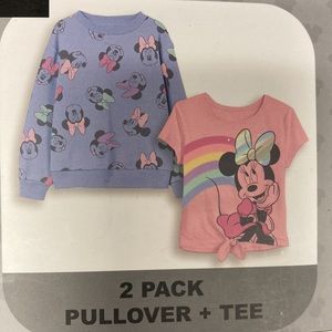 NWT Disney Minnie Mouse 2 pack pullover and tee girls 14/16